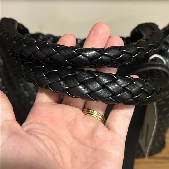 NWT Worthington Black large Woven Tote Bag and wristlet - Picture 4 of 9